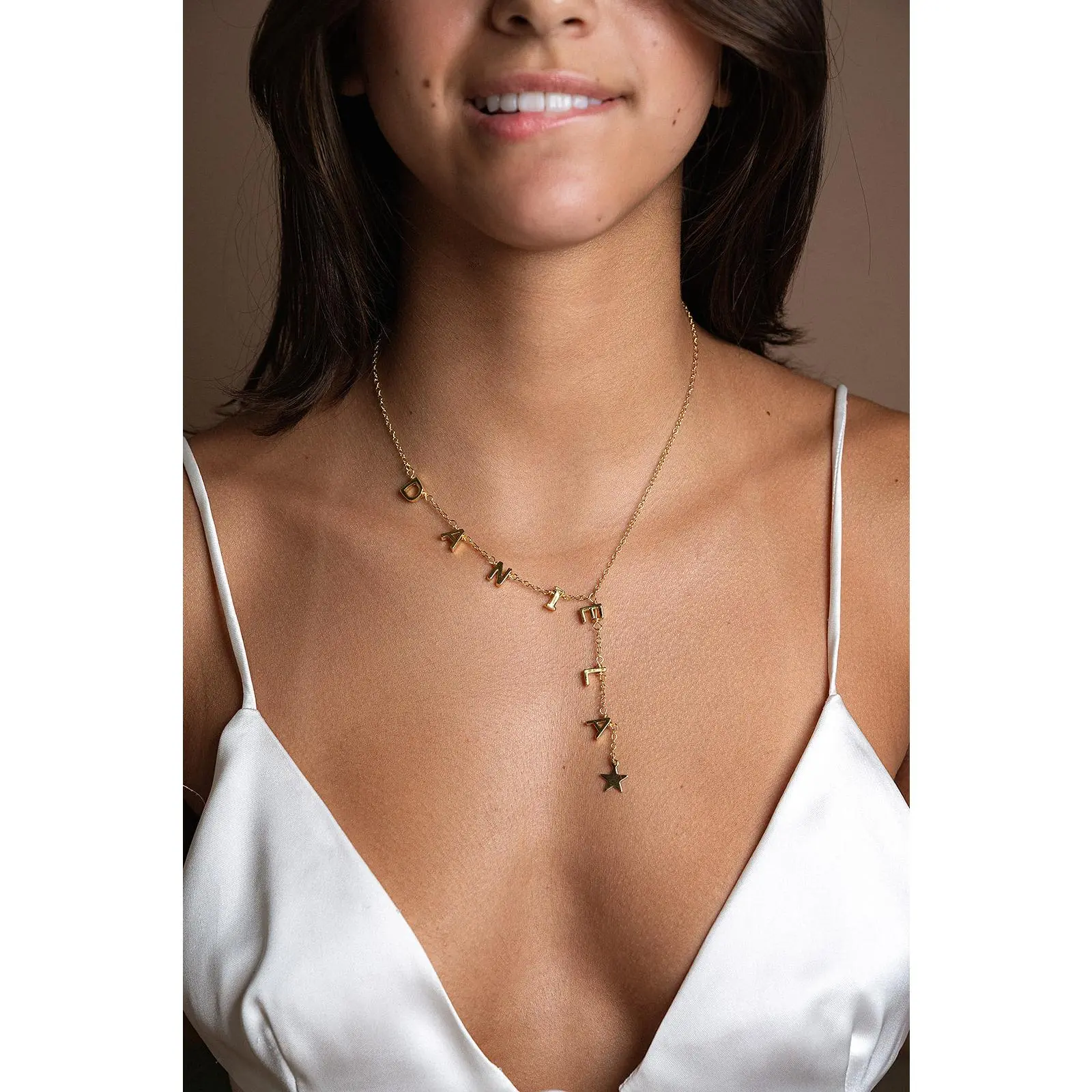 Letter Falls Necklace, personalized jewelry ready to gift