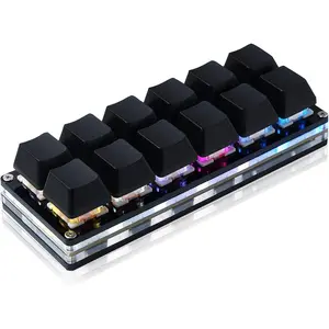 12 Key Mechanical Gaming Keyboard One Handed Keypad USB-C Wired OSU Keypad Programmable and Hot Swappable Keyboard.