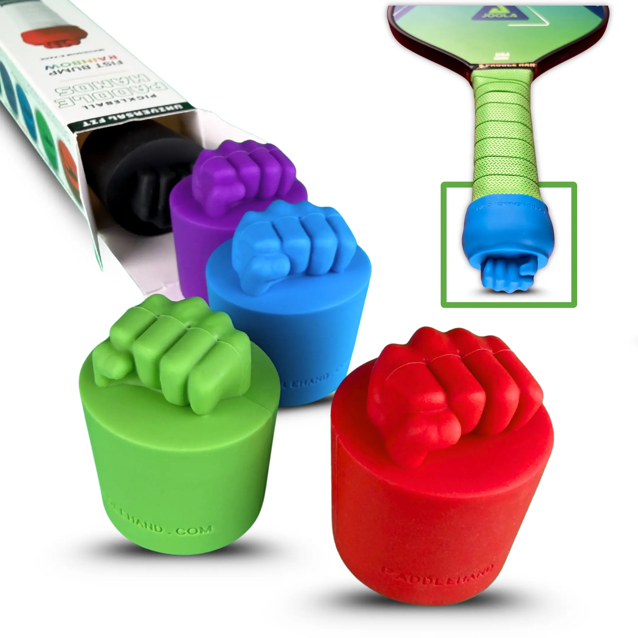 Paddle Hands Pickleball Paddle Weighted End Caps 5-Pack Silicone Grip Accessories Universal Fit Durable Skin Safe Lightweight Balance Assist