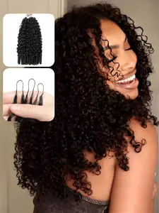 Bling Hair Burmese Curly Crochet Hair Human Hair Extensions Miracle Knots Pre-Separated Pack– Knotless Boho Braids, 4-5 Packs for Full Head, Multiple Curly & Wave Textures Protective Hairstyles For Black Women Vacation Hair