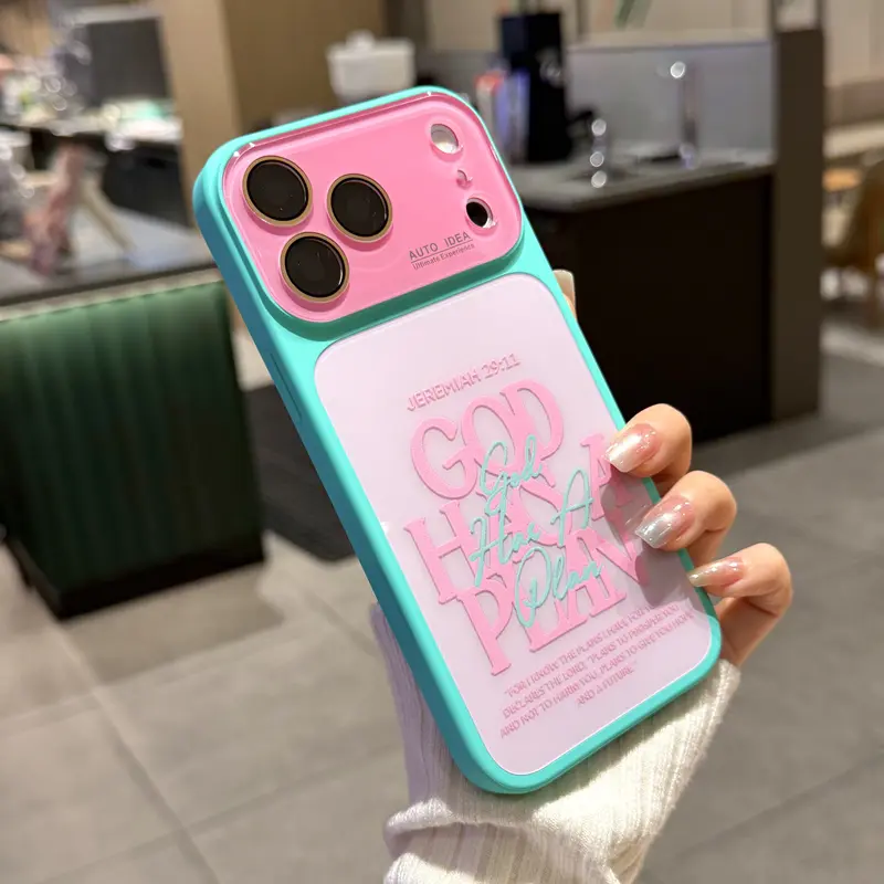 God Has A Plan Bible Verse Color-Block Phone Case - Phone Accessory for iPhone 18/17/16/15/14/13 Pro Max Sizes, TPU+PC Material, Camera Cover, Shockproof Flexible Design, Christian Faith Gift