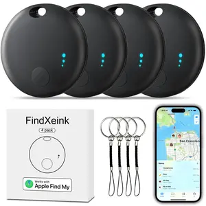 Tracker Tag 4 Packs Bluetooth Tracker,(iOS Only) Smart Tag Locator Tracking Device, Mini Clear Design,Keys Finder and Items Locator,Air Tracker Item Finders with iOS Find My Track Your Keys,Wallets,Luggages,Pets,Car and Kids,Replaceable Battery Protection