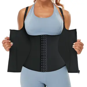 Women's Waist Trainer Vest, Polyester Compression Shapewear Cami with Adjustable Straps and Steel Bones for Athletic Fitness