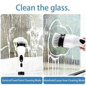 9-in-1 Electric Cleaning Brush,Electric spin scrubber, Cordless, Waterproof,class washer,scrubbing brush, adjustable extendable handle. suitable for household floor, room, bathroom scrubber, bathtub, tile and vehicle. cleaning brush.