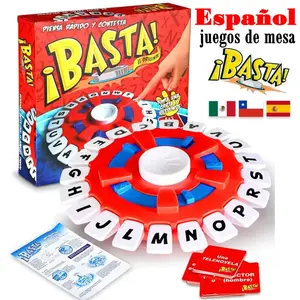 Spanish Basta Game Fast-paced Family Gathering Board Game Tabletop Games Letter Learning Family Fun Game Toys for Adults and Children