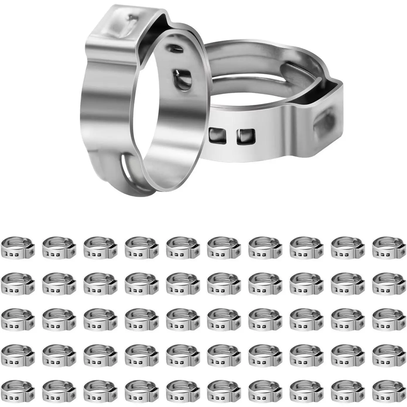 50/100/200 Pack 1/2" PEX Cinch Clamps 3/4" PEX Clamps Stainless Steel Single Ear Hose Clamps for PEX Pipe 50/100/200 Pack 1/2" PEX Cinch Clamps 3/4" PEX Clamps Stainless Steel Single Ear Hose Clamps for PEX Pipe
