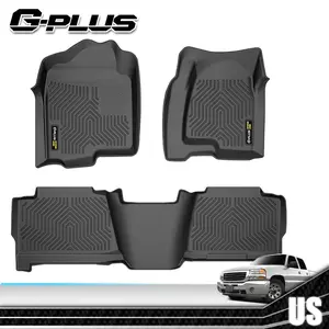TPE Floor Mats Rubber Liners Fit For 1999-2006 Chevy Silverado/GMC Sierra Crew Cab,All Weather Floor Mats Rubber Liners,Waterproof Anti-slip Durable Floor Mats Upgraded Version Truck Automotive Interior Vehicle