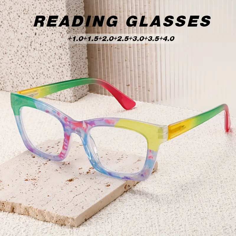 New colorful frame anti-blue light reading glasses, fashionable and advanced plain old glasses, suitable for big face fashion decoration, reading to protect eyes, a variety of to choose from, the best gift choice for the elderly.