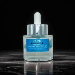 PEPPERMINT OIL  - AQUAMARINE CRYSTAL - Throat Energy Center Oil