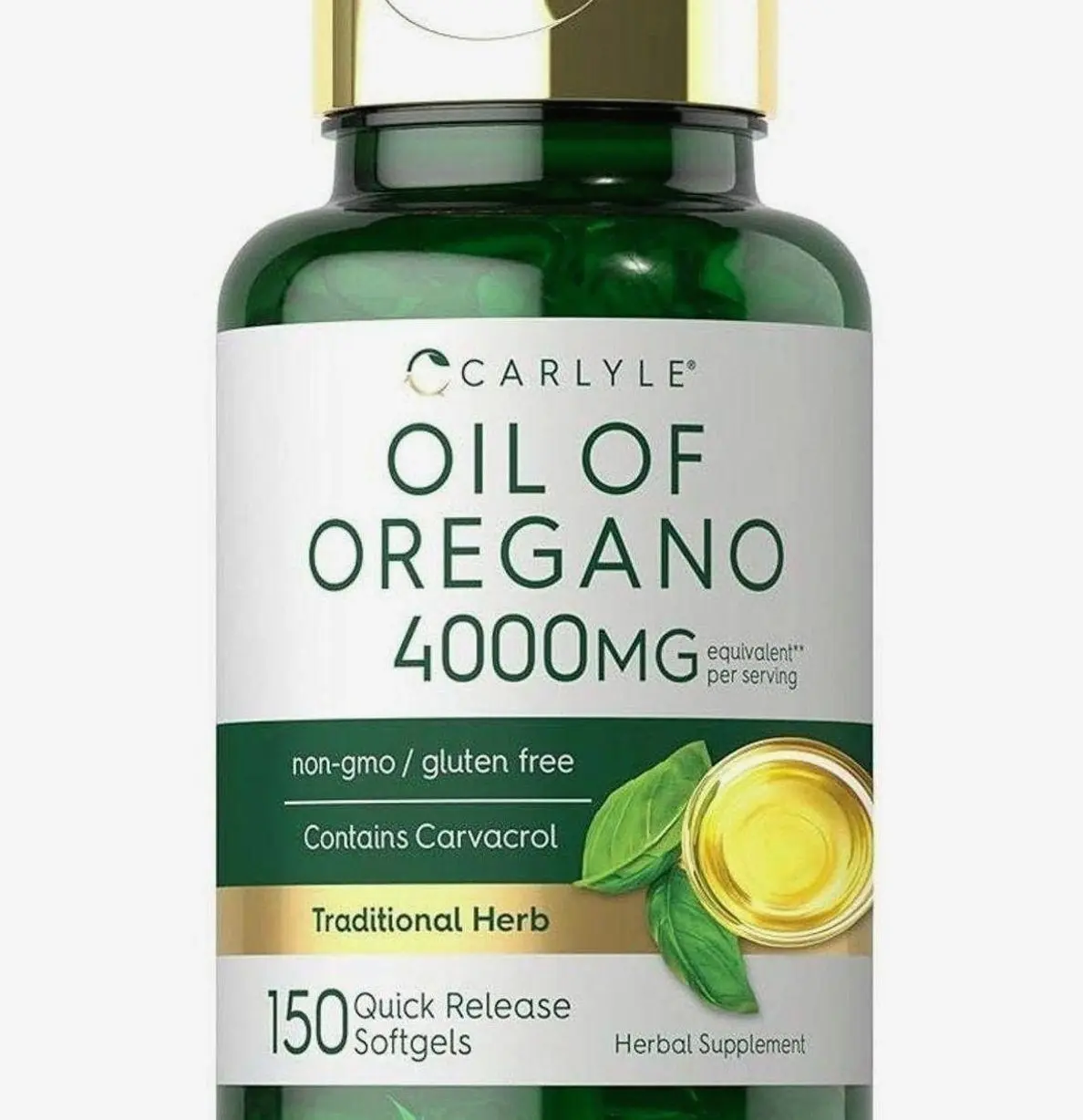 Carlyle Oregano Oil 4000mg Supplement | 150 Softgel Capsules | Contains Carvacrol | Non-GMO & Gluten Free Formula