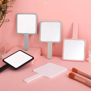 ADISEN Hand Mirror,2PCS emojil  7.87" L x 7.48" W Salon Barber Hairdressing Handheld Mirror Square Black Handheld Makeup Mirror Gold Rich High Quality Mirror for Makeup Small Portable Salon Barber Hairdressing Vanity Cosmetic Mirror for Travel, Home,