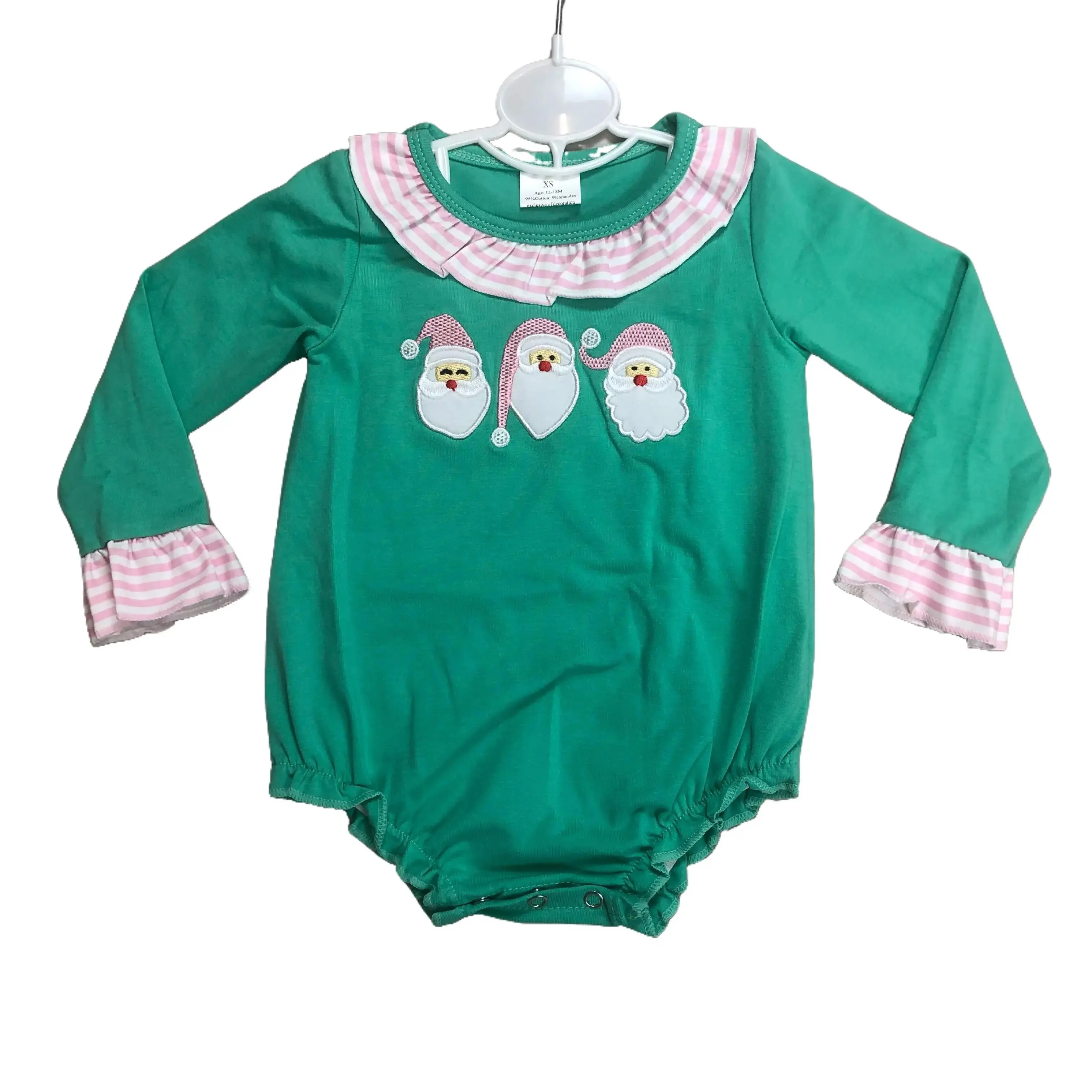 Baby Girl Plain Christmas Bubble Santa Claus Onesie, Festive Baby Bodysuit for Holiday Celebrations, Jersey Onesie Baby Girls Bodysuits & One-Pieces