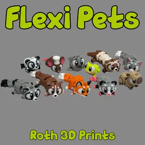Flexi Pets - 3D Printed  - Decorative Articulated Animal Figurines