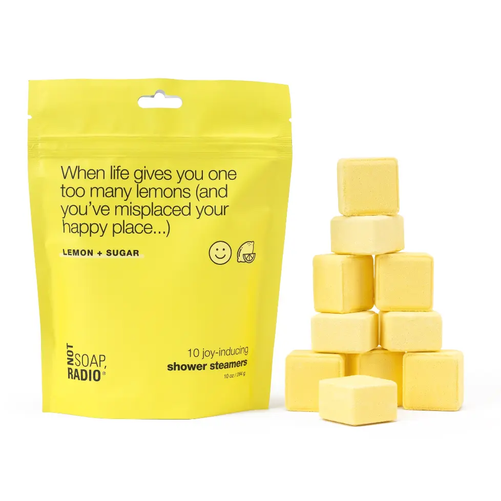 Lemon + Sugar Scented Shower Steamers (Set of 10) | Not Soap, Radio