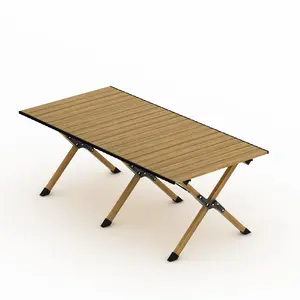 K KELBEL Camping Folding Table, Portable, Aluminum Alloy Construction, Foldable Design, Lightweight, Roll-Up Structure, Includes Storage Bag, Multi-Functional Design, Suitable for Indoor and Outdoor Settings.Available in 35.4-inch or 47.2-inch sizes