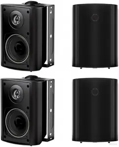 Herdio 4 Inch Outdoor Speakers with Bluetooth 4 Channel Amplifier for Indoor Outdoor Patio Deck Waterproof Wall Mount System 4 Speakers