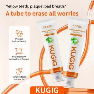 KUGIG Toothpaste Whitening & Gum Care Toothpaste, Fluoride-Free Gentle Formula for Sensitive Teeth, Helps Brighten Teeth, Supports Gum Care and Fresh Breath