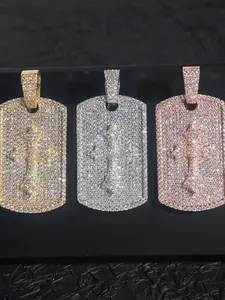 LYEECYEE Fashion Hip-Hop Jewelry Pendant Necklace, Rectangle Tag Pendant Necklace for Men, Hip-Hop Trendy Streetwear Accessory, the perfect gift for festivals and parties.