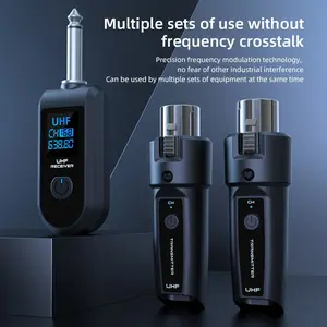 UHF Wireless Audio Transceiver System, XLR to 6.35mm Adapter, Auto Pairing, Multi-Set Use, Smart Noise Reduction, Stage Performance, Live Streaming, Wireless Audio Transmitter