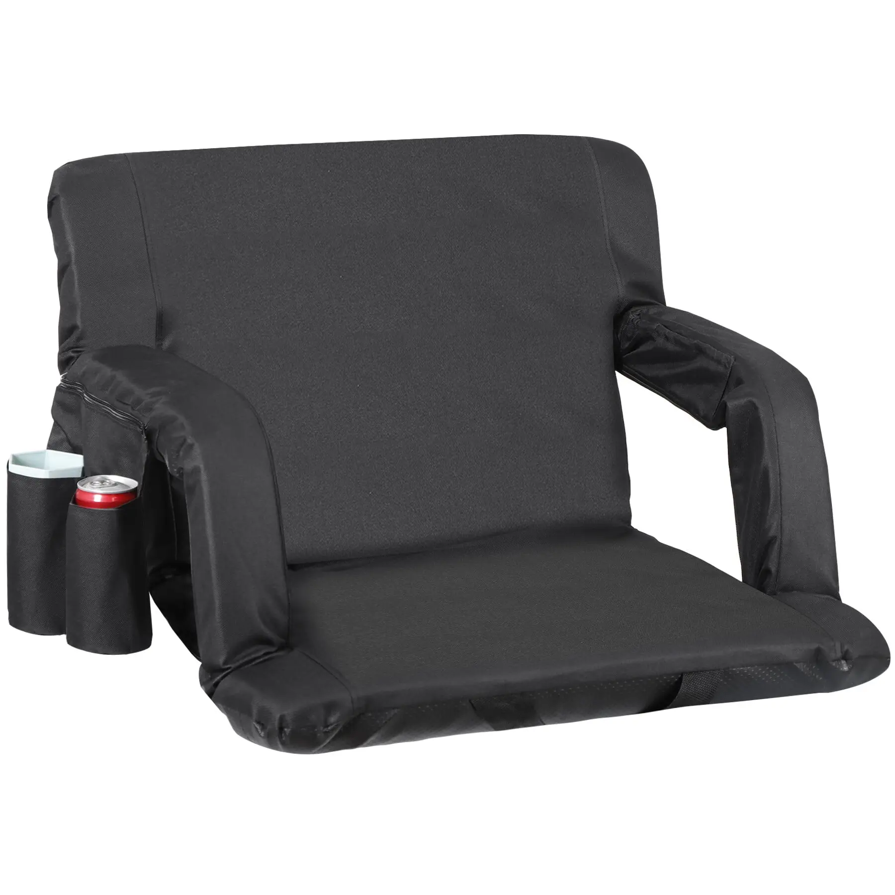 Zeny Heavy Duty Stadium Chair, 25" Extra Wide Padded Bleacher Seat with 6 Reclining Positions, Foldable Picnic Chair for Outdoor Sports, Outdoor Sports Chairs