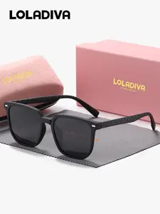 LolaDiva 1 Piece Unisex Modern Minimalist Style Full Frame Sunglasses Enhance One's Temperament Square Frame Sunglasses UV400