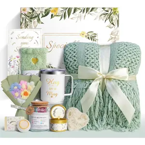 11 PCS for, Get Well Soon Gifts Baskets for Self Care Gifts, Spa Care Package After Surgery Thinking of You Sympathy Gift,Gift for Sick Mom w/Blanket