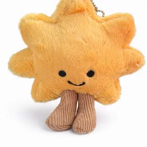 Sun Keychain - Adorable Star-Shaped Plush with Knitted Feet and Smiling Face for Kids and Adults