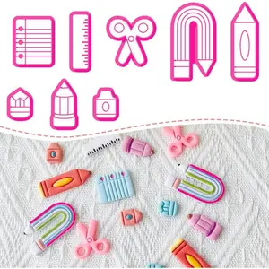 School Supplies Polymer Clay Cutters Set – Molds, Clay Cutters for Polymer Clay, Clay Earring Tools