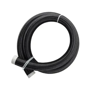 Black AN20 20-AN 20 Stainless Steel Nylon Braided Fuel Line Oil Hose 5 feet