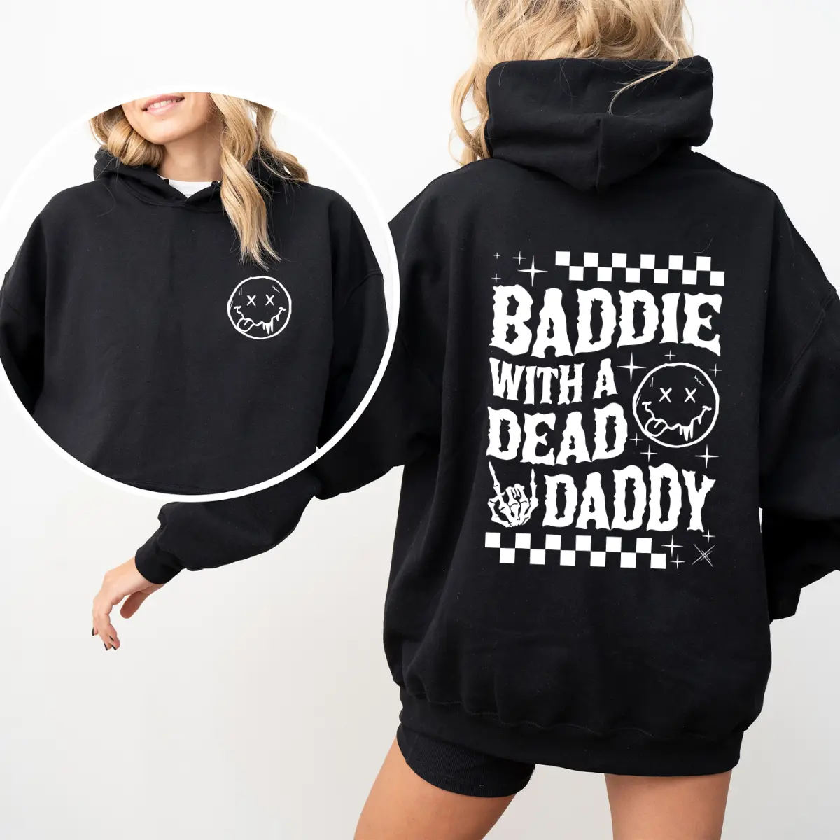 Baddie With A Dead Daddy Hoodie, Dark Humour Joke Tee, Dead Dad Club Shirt, Family Trauma Shirt, Coping Mechanism Tee