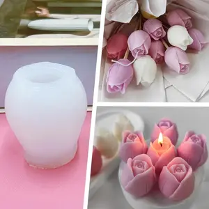 Tulip Shape Silicone Mold for Candle Making & DIY Crafts, Floral Design, Home Decor Craft Supplies, Durable Silicone Mould