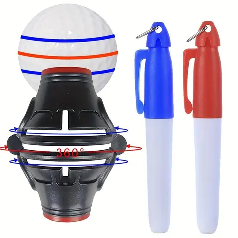 Golf Ball Line Marker Set, 3 Counts/set 360° Rotatable Golf Ball Liner & Maker Pens, Golf Ball Alignment Marker Tool, Golf Accessories, Golf Kit, Golf Gadgets, Golf Item