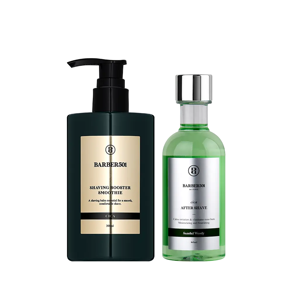Barber501 Shaving Booster Smoothie Shaving Cream Men, Shaving Gel, Shave Oil, Travel Shaving Cream cica+Aftershave Shave Soothing Dry Skin Oily Skin Sensitive Skin Lotion for Men Scent