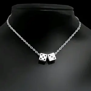 Silver Dice Choker Necklace