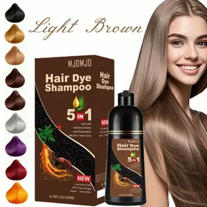 200 ML/500 ML 5-in-1 Light Brown Shampoo,Easy to Use,Provides Long-lasting Styling,Mild And Non-irritating,Long-lasting And Fast-acting Hair Dyeing And Softening Shampoo,Suitable for All Hair Types - Unisex,200 ML Mini Portable Version Suitable For Travel