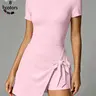 Women's Tennis Dress with Built-in Shorts, Tight-Fitting Backless Sports Dress for Gym & Outdoor Workout Workout Dresses