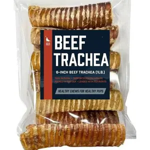 6” Beef Trachea (1 Pound) 100% Natural Dog Chew Treats - Single-Ingredient