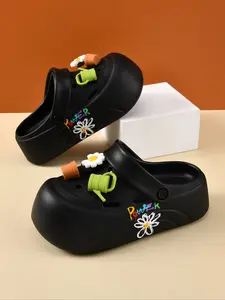 Women's 6cm Thick Sole Wooden Clogs, Non-Slip Durable Eva Sandals, Ventilated Beach Flip Flops, Comfortable for All Seasons