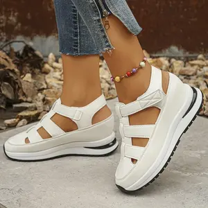 Women's Soft Back Thick Back Sandals, round Toe Comfort and Casual Walking Shoes, Hollow Wedge Breathable SandalsGift