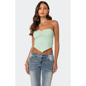 Edikted Women's Cinched Strapless Triangle Top