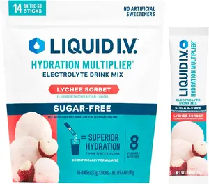 Liquid I.V. Hydration Multiplier Sugar - Free - Lychee Sorbet | Electrolyte Powder Drink Mix | 1 Pack (14 Servings)