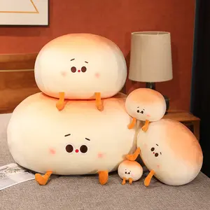 New gift office bed cushion, simulated steamed bun plush toy, stuffed doll, claw machine doll mushroom teddy bear