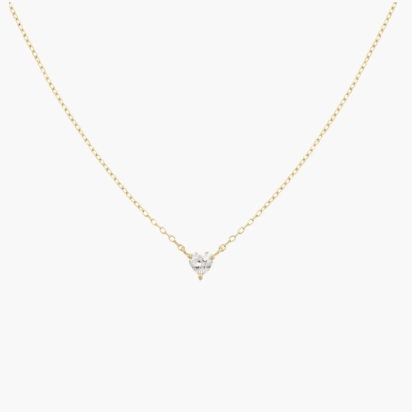 14K Tiny Heart Diamond Gold Necklace