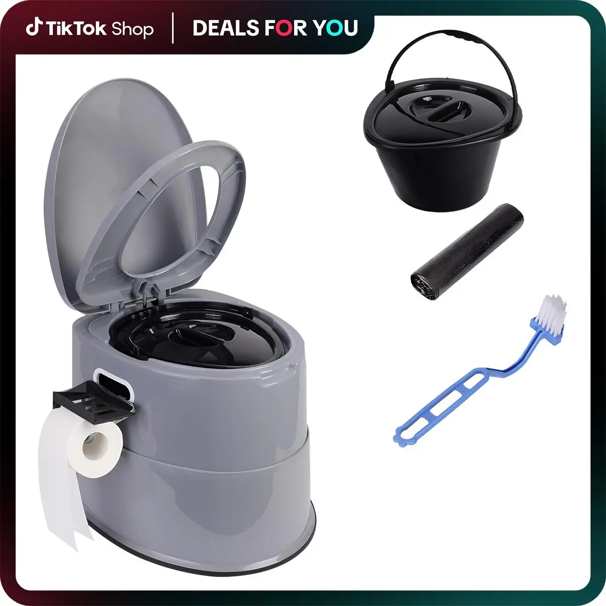 Tall and Spacious Extra Large Portable Travel Toilet - Hygienic Camping Toilet with Lid for Car, Hiking, Beach, and Outdoor Adventures#Summervibes，Camping Essentials