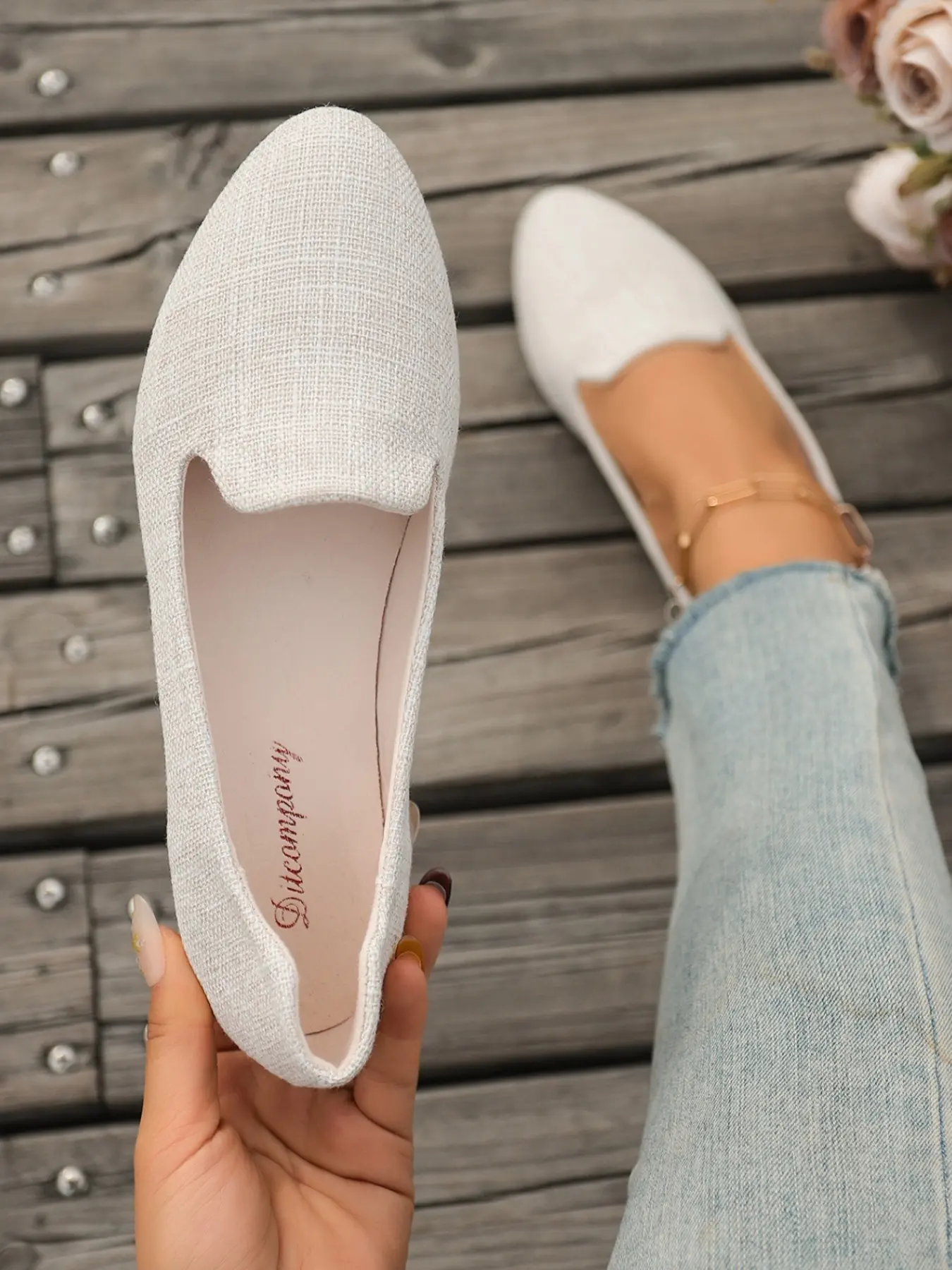 Women's Plain Toe Flat Shoes, Round Toe Shoe, Soft Rubber Sole Comfortable Slip-On Casual Footwear, Spring & Fall Commuter Daily Wear, Versatile Shoes