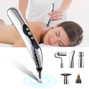 Five in one acupuncture and moxibustion pen, powerful meridian energy massage tool, rechargeable