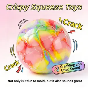 Sound-Activated Crispy Squeeze Ball, Trendy Pop Style, Kawaii Squishies, Crunchy Sound Slow Rebound, Stress Relief Toy, Stress Relief Gadget, Stress Relief Fidgets for Children and Adults