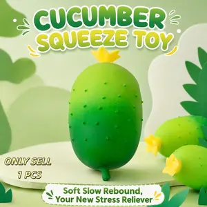 Large Realistic Cucumber Squishy Toy, Cute Squishies, Creative Fruit Vegetable Shape Stress Ball, Soft Gel Fidget Toy, Unisex Relaxation Gift