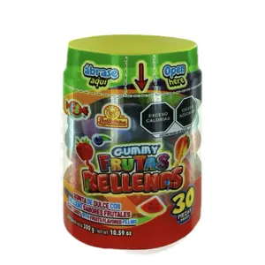 Gummy Frutas Rellenas 300g/ 30pz Fruit Flavored Gummy Candy with Sweet Filling