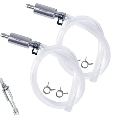 2PCS Brake Bleeder Hose, One Way Check Valve Tube Bleeding Tool Kit for Car Motorcyle Clutch, Universal Brake Fluid Bleeder Kit for Hydraulic Brake System, Soft Tube with Metal Clips Oil Wrench Set Automotive Repair Tools